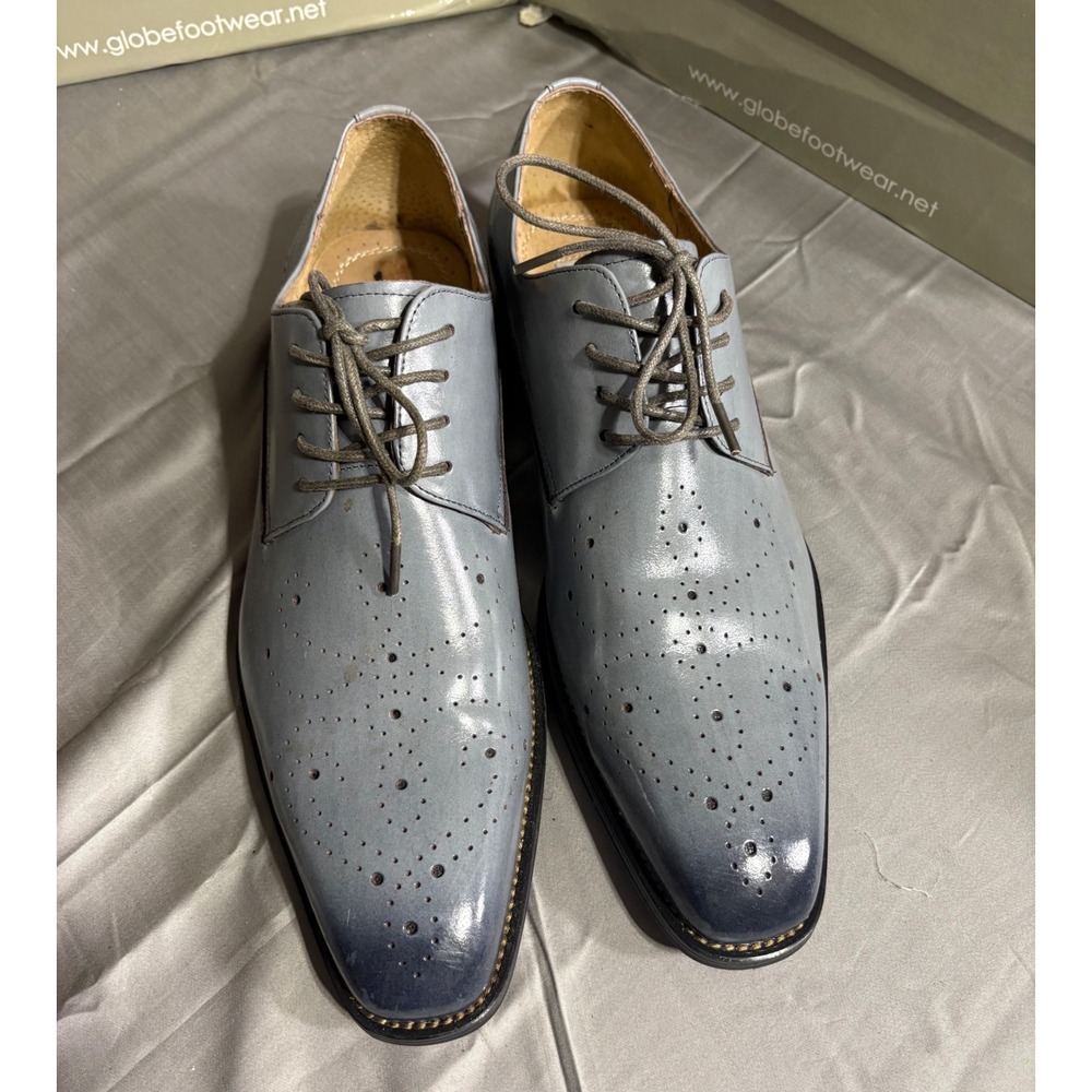 Giovanni Joel Men Grey Ombre Leather Brogue Oxford Dress Shoes Size 11 Hand Made